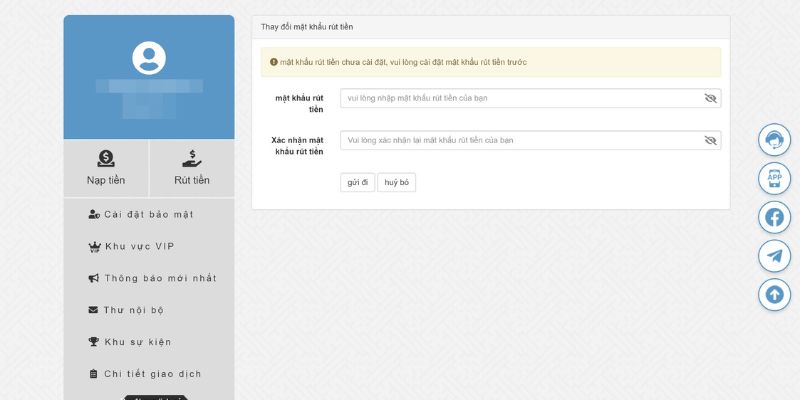 Người chơi cần tuân thủ đầy đủ những bước để có thể rút ví thành công